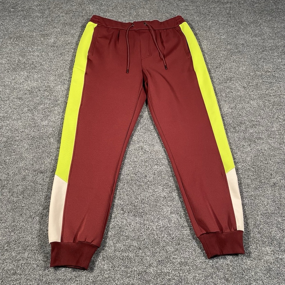 GSTQ Flex Jogger Mens Large Retro Style Sweatpants Tapered Leg Stretch Fit